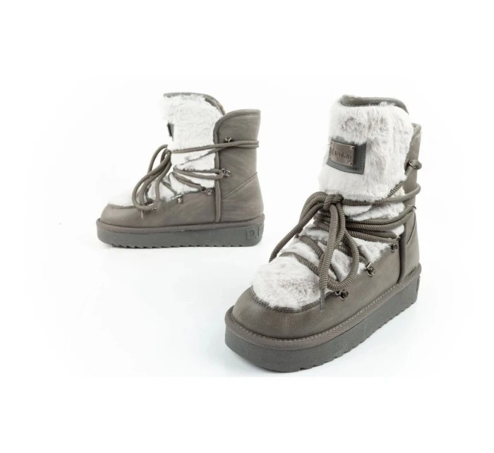 snow boots dámské zimní módní model 21405954 zateplené šedé dámské - D.Franklin