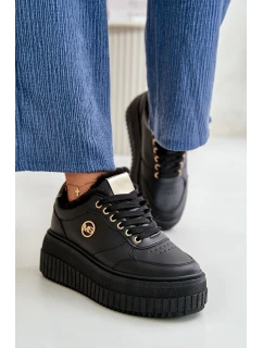Sneakersy Dámské Sportovní Boty Zateplené Na Masivní Podešvi Černé Ardiela