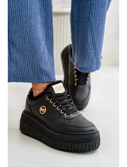 Sneakersy Dámské Sportovní Boty Zateplené Na Masivní Podešvi Černé Ardiela Sneakersy Dámské Sportovní Boty Zateplené Na Masivní Podešvi Černé Ardiela