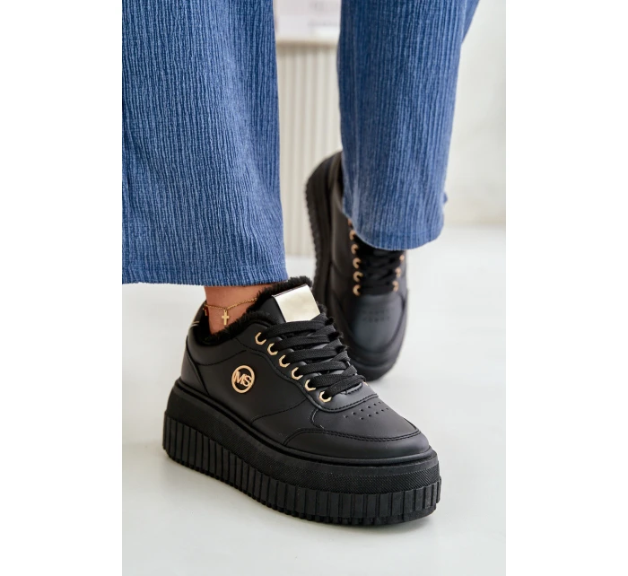 Sneakersy Dámské Sportovní Boty Zateplené Na Masivní Podešvi Černé Ardiela Sneakersy Dámské Sportovní Boty Zateplené Na Masivní Podešvi Černé Ardiela