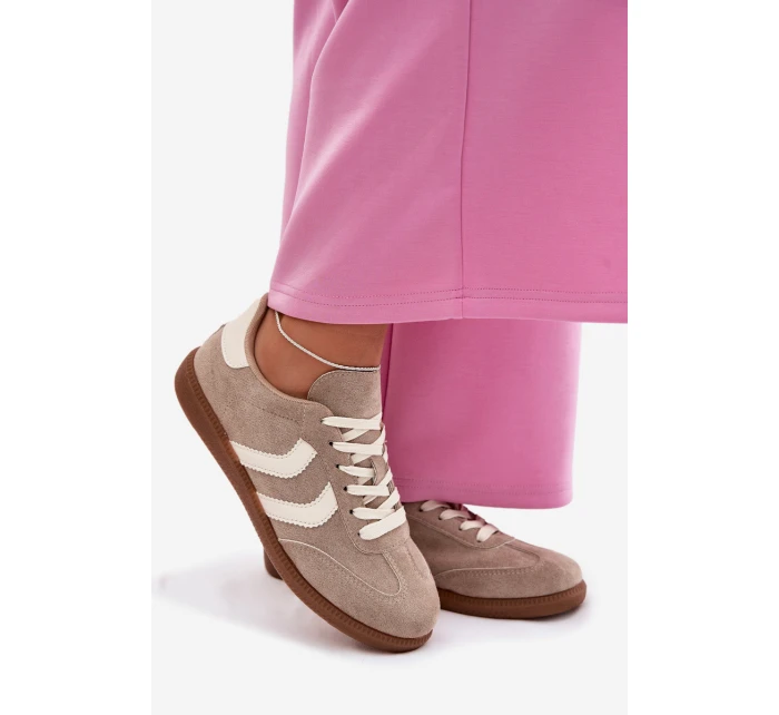 Dámské tenisky z eko semiše tmavě béžové Jesavella Dámské tenisky z eko semiše tmavě béžové Jesavella