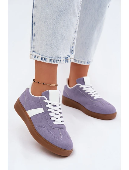 Dámské tenisky z imitace semiše fialové Calira