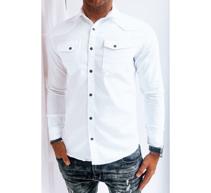 Pánská bílá džínová košile Dstreet DX2472