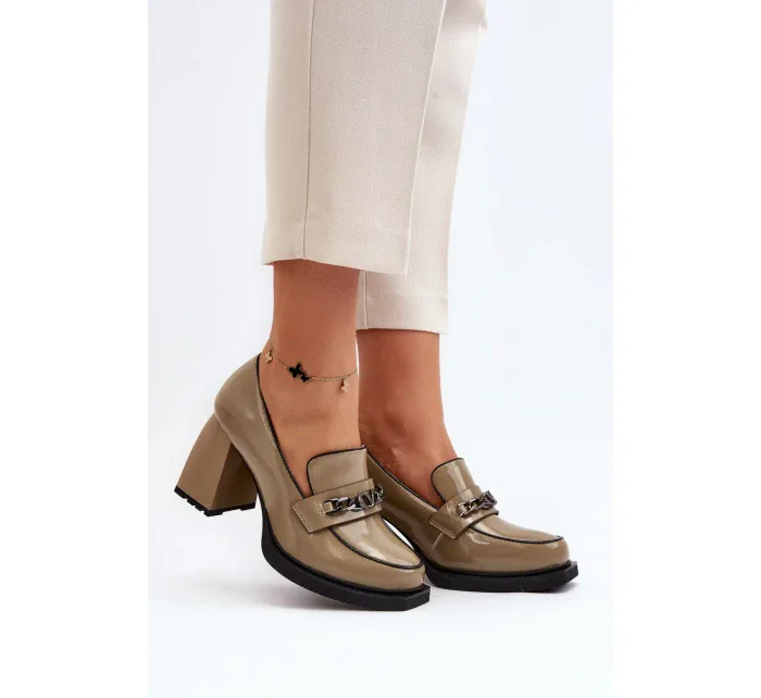 Lodičky na masivních podpatcích, zelené Terimene Lodičky na masivních podpatcích, zelené Terimene