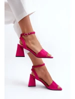 Dámské sandály na vysokém podpatku vyrobené z Eco Suede Fuchsia Upttima Dámské sandály na vysokém podpatku vyrobené z Eco Suede Fuchsia Upttima