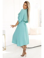 model 20998768 Midi košilka se zlatými knoflíky a vázáním MINT - numoco basic