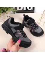 American Club Jr AM902A šedé trekové boty na suchý zip