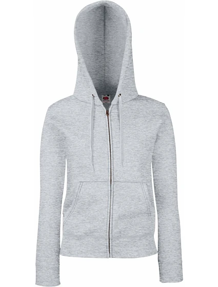 Fruit of the Loom Premium Lady-Fit Hooded Jacket Dámská mikina s kapucí 16.2118 heather grey Fruit of the Loom Premium Lady-Fit Hooded Jacket Dámská mikina s kapucí 16.2118 heather grey