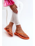 Ploché Sandály Dámské Oranžové model 21661917 - Zaxy Ploché Sandály Dámské Oranžové model 21661917 - Zaxy