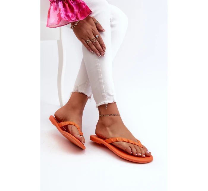 Ploché Sandály Dámské Oranžové model 21661917 - Zaxy Ploché Sandály Dámské Oranžové model 21661917 - Zaxy
