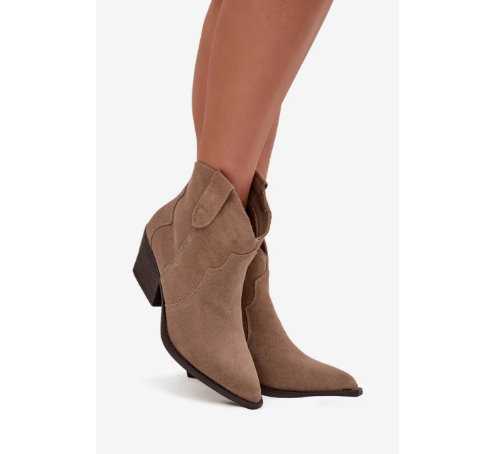 Nazouvací dámské kovbojky z přírodního semiše béžové Beretta Nazouvací dámské kovbojky z přírodního semiše béžové Beretta