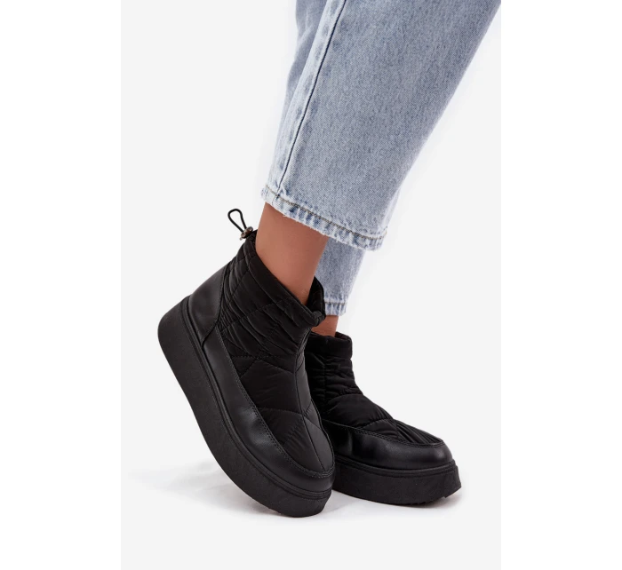 Dámské zimní boty na platformě vyhřívané kožešinkou černé Tahlira