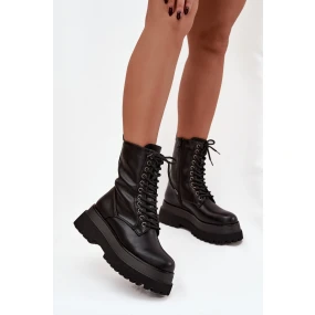 Dámské pracovní s podšívkou na masivní platformě černé model 21744562 - Boto Dámské pracovní s podšívkou na masivní platformě černé model 21744562 - Boto