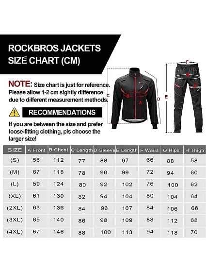 Rockbros zimní cyklistická bunda černá M