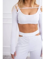 Sada s halenkou top bílá