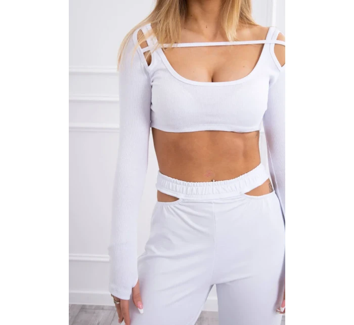 Sada s halenkou top bílá