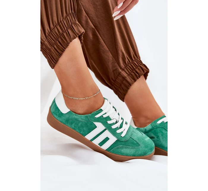 Tenisky Sportovní Obuv Semišová Zelená model 21690659 - VINCEZA Tenisky Sportovní Obuv Semišová Zelená model 21690659 - VINCEZA