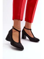 Černé Raniyah Eco semišové lodičky na podpatku Černé Raniyah Eco semišové lodičky na podpatku