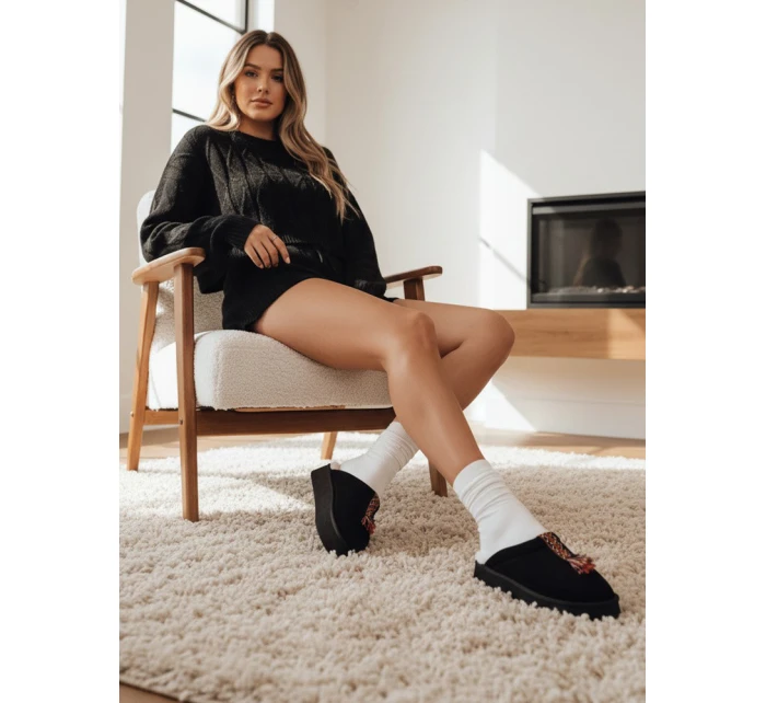 Dámské zateplené žabky černé FashionStreet ZY1259