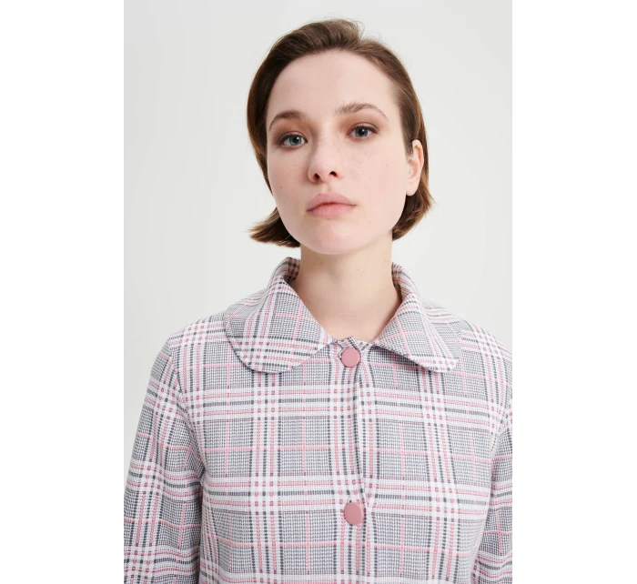 Vamp - Károvaný župan na knoflíky 19169 - Vamp Vamp - Károvaný župan na knoflíky 19169 - Vamp