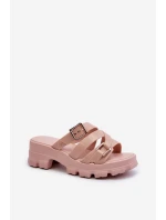 Dámské Pantofle Na Nízkém Podpatku  Růžové model 21661812 - Zaxy