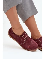 Kožené dámské polobotky s prošíváním model 21710433 bordó - Artiker Kožené dámské polobotky s prošíváním model 21710433 bordó - Artiker