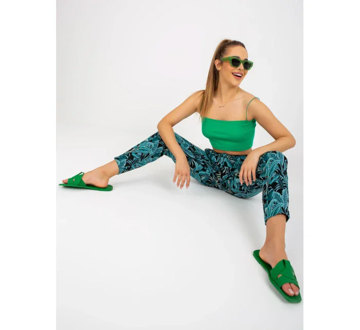 Kalhoty D73771M61869M černozelené