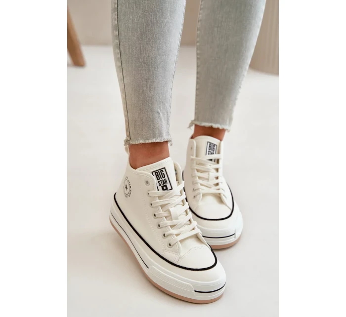 Zateplené Dámské Tenisky Na Platformě Eko Kůže Big Star Bílé