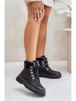 Dámské Zateplené Kotníkové Boty Traperky Na Zip Černé Mevanisa