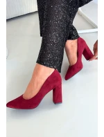 Dámské semišové lodičky na podpatku Sergio Leone – bordové Dámské semišové lodičky na podpatku Sergio Leone – bordové