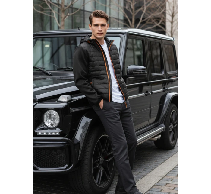 Pánská přechodná prošívaná bunda černá FashionStreet TX3785