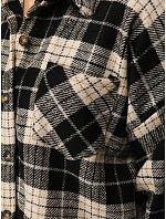 Kurtka damska koszulowa w kratę oversize granatowa FashionStreet TY6048 Kurtka damska koszulowa w kratę oversize granatowa FashionStreet TY6048