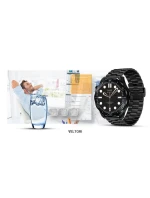 VELTORI VT150-1 Smartwatch Černý silikonový řemínek + černý náramek VELTORI VT150-1 Smartwatch Černý silikonový řemínek + černý náramek