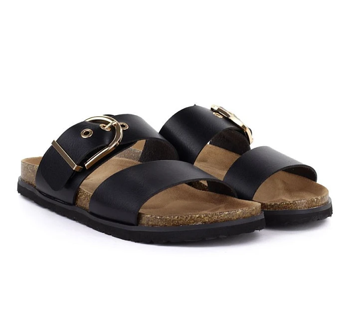 Dámské žabky s přezkou černé model 22097321 - Potocki