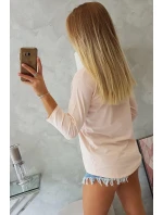 Halenka s potiskem Letní auto pudrově růžové