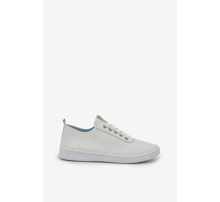 Dámské Ažurové Šněrovací Tenisky Světle Béžové model 21684935 - Boto Dámské Ažurové Šněrovací Tenisky Světle Béžové model 21684935 - Boto