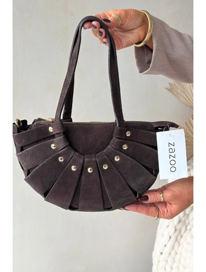 Kabelka z přírodního semiše čokoládová model 21728397 - Boto Kabelka z přírodního semiše čokoládová model 21728397 - Boto