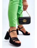 Dámské semišové sandály na platformě Černé Verda Dámské semišové sandály na platformě Černé Verda