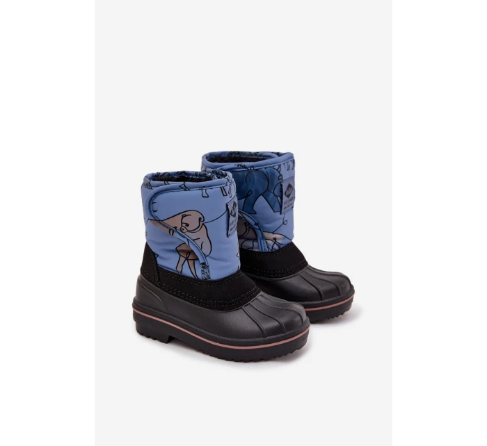 Dětské sněhule na suchý zip Lee Cooper – modré Dětské sněhule na suchý zip Lee Cooper – modré