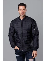 Černá prošívaná pánská bunda typu "bomber" model 18344854 - J.STYLE Černá prošívaná pánská bunda typu "bomber" model 18344854 - J.STYLE