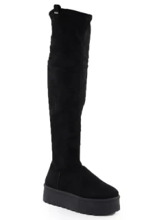 Dámské černé semišové boty na platformě model 21905119 - Big Star