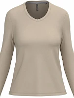 Kariban K 382 Dámské tričko do V s dl. rukávem 20.K382 light sand