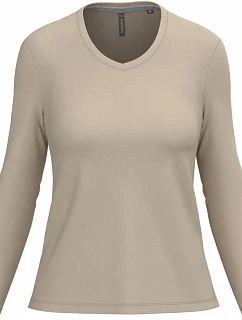 Kariban K 382 Dámské tričko do V s dl. rukávem 20.K382 light sand