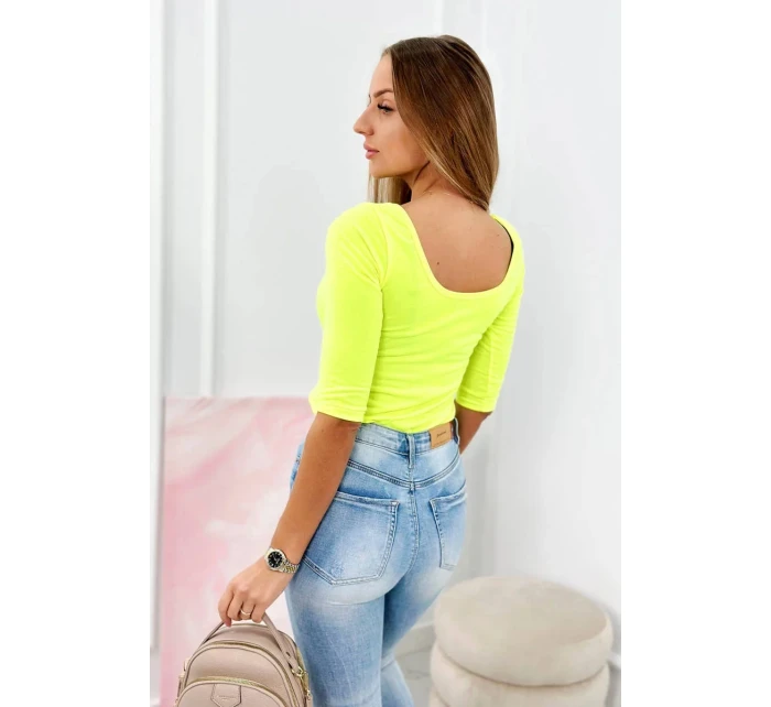 Halenka s kulatým výstřihem žlutá neonová Halenka s kulatým výstřihem žlutá neonová