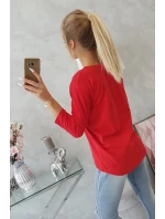 Halenka s 3D grafikou kočky červená