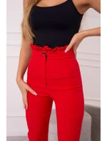 Červené plisované kalhoty