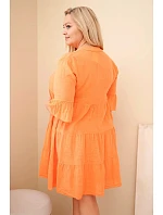 Dámské bavlněné šaty Plus Size s volány oranžová