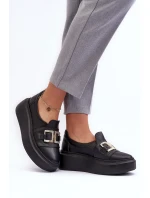 Kožené dámské polobotky na platformě černé Lewski model 21636284 - Boto