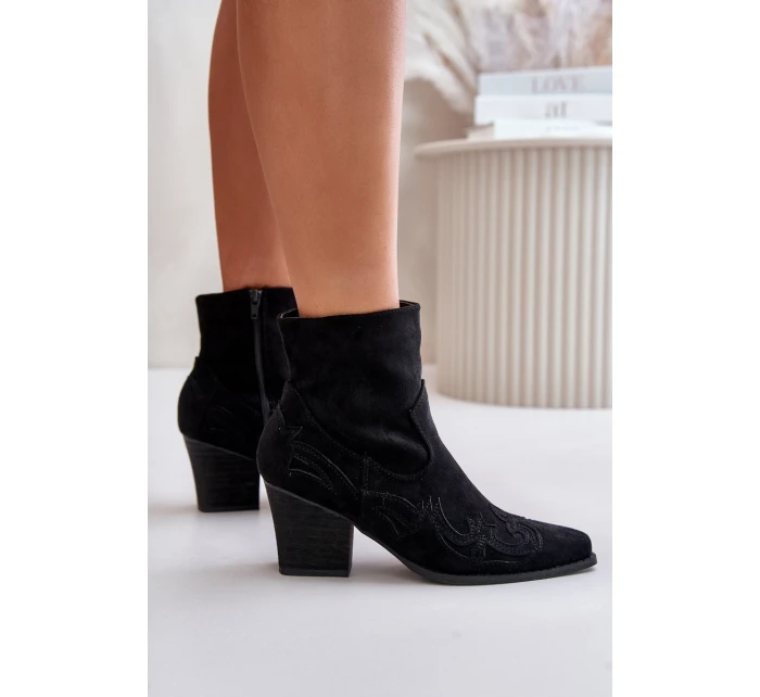 Kotníkové Boty Na Podpatku Eko Černé model 21671745 - Boto