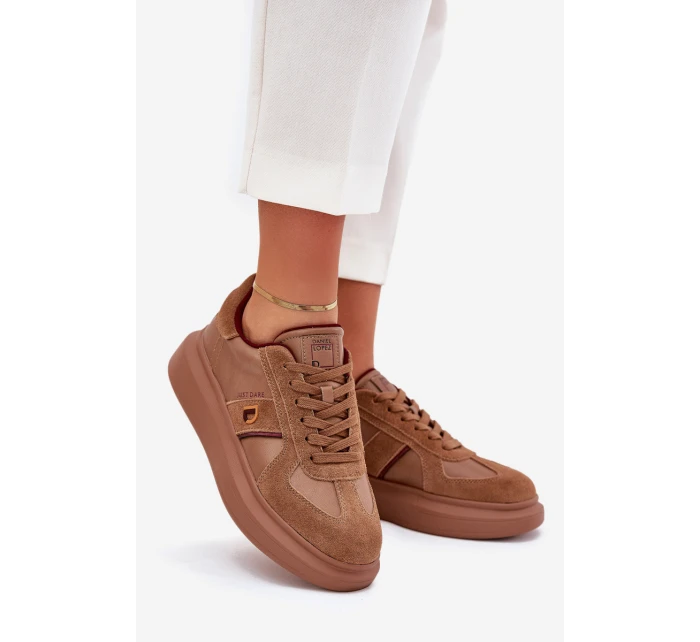 Dámské Kožené Sneakersy Na Platformě  Just Dare Hnědé model 21703379 - Daniel Lopez Just Dare